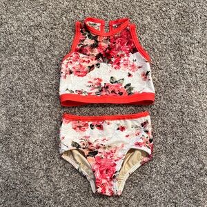 Floral Kids Matching Set - Salmon and White